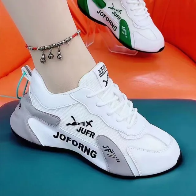 Couple Sports Casual PU White Shoes All match Wear resistant Gray - Shop at LoveMi