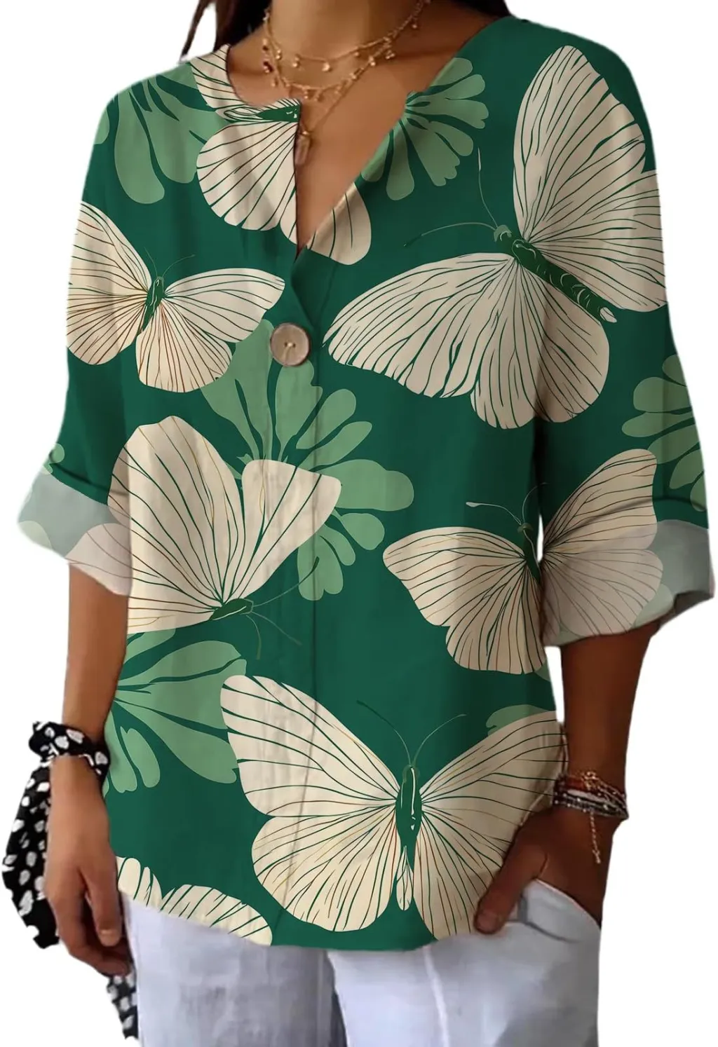 Women's Fashion Personalized Cotton Shirt Casual Top - Pansy-Xxxl