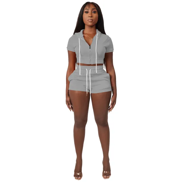 Top Hoodie Two piece Set Suit Gray - Shop at LoveMi