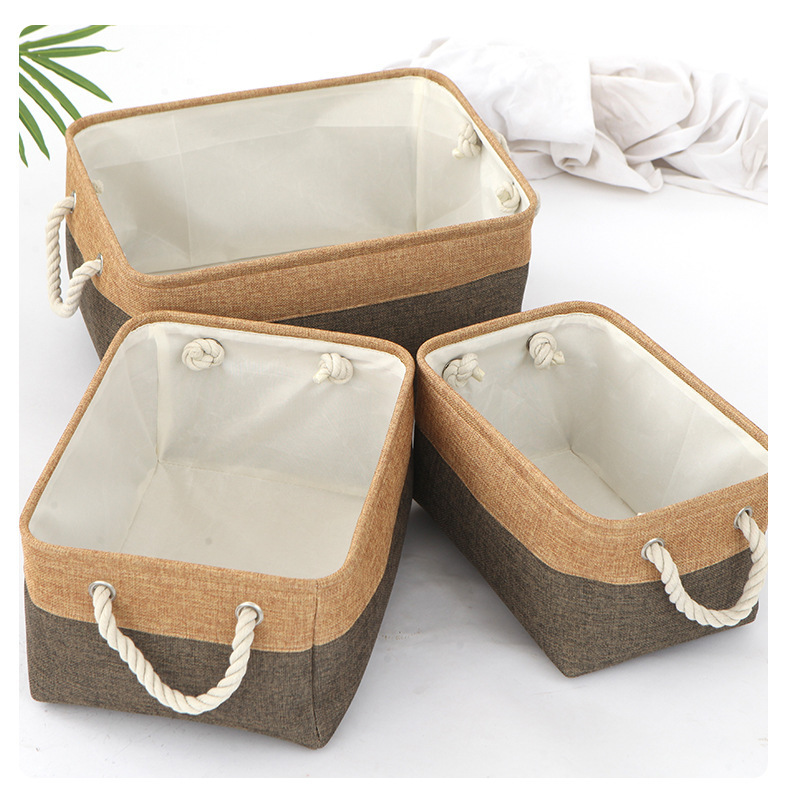 Title 6, New Color Matching Linen Storage Basket Washable