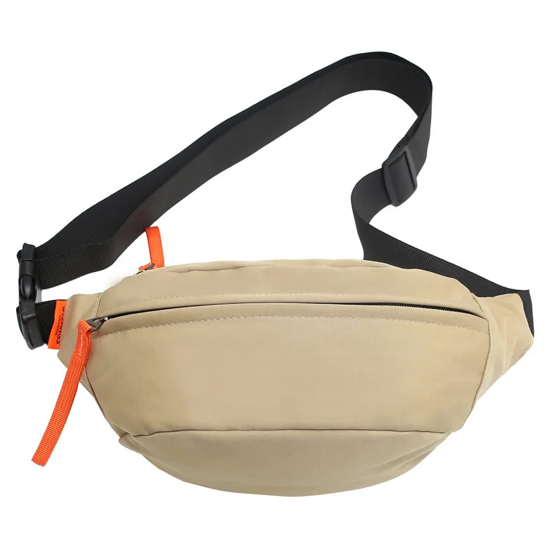 Casual Crossbody Sports Lightweight Leather Belt Bag - Khaki