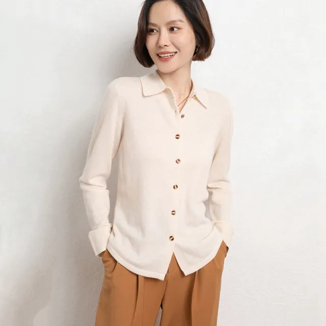 Loose Temperament Versatile Inner Match Lapel Loose Fashion Coat Beige - Shop at LoveMi