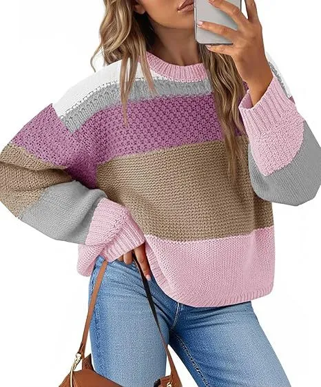 Pullover Lazy Sweater Fashion Casual Top Light Purple - Shop at LoveMi