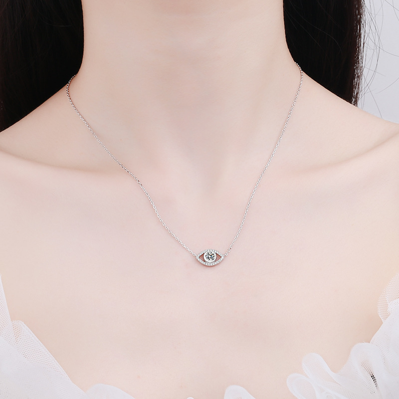 Silver Pendant Fashion Angel Eye Diamond Necklace