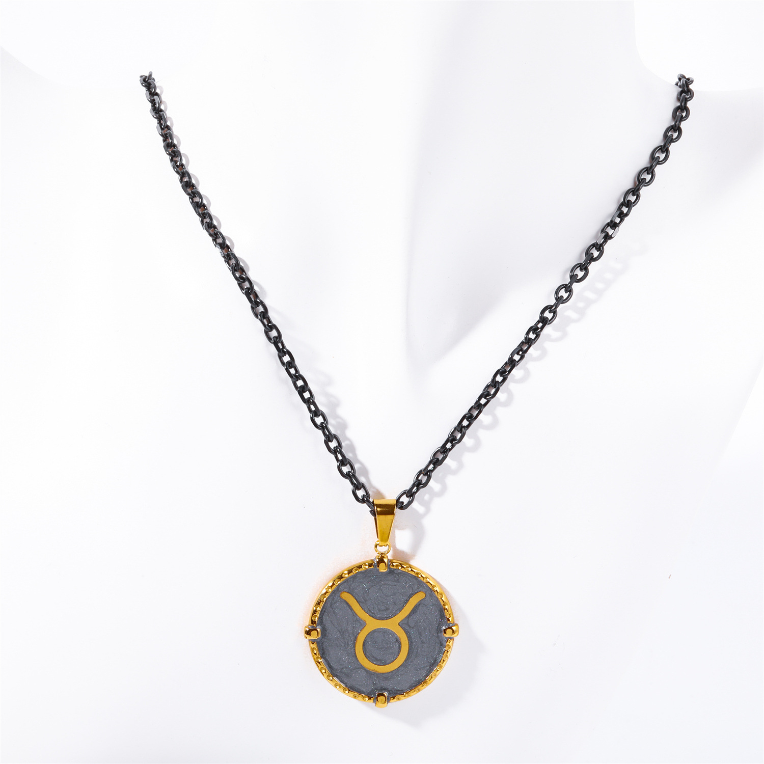 Titanium Steel High Color Retention Men's Twelve Constellations Necklace