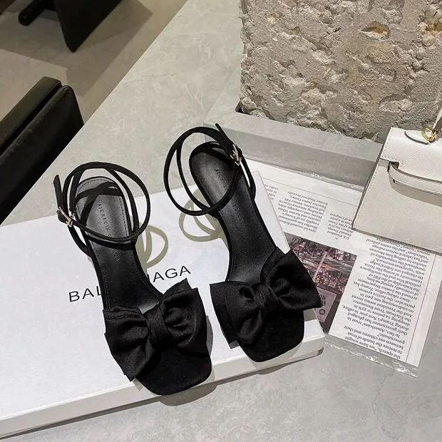 Women's Buckle With Bowknot Stiletto Heel Black - Shop at LoveMi