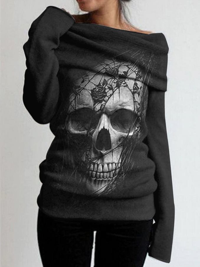 Women's Halloween Fashion Skull Top