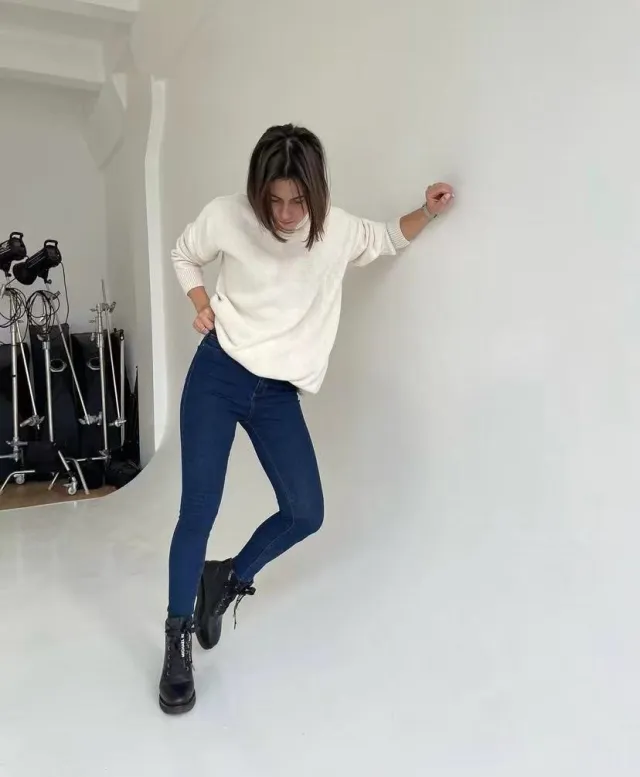 Autumn And Winter European And American Loose Basic Style Solid Color Pullover Beige - Shop at LoveMi