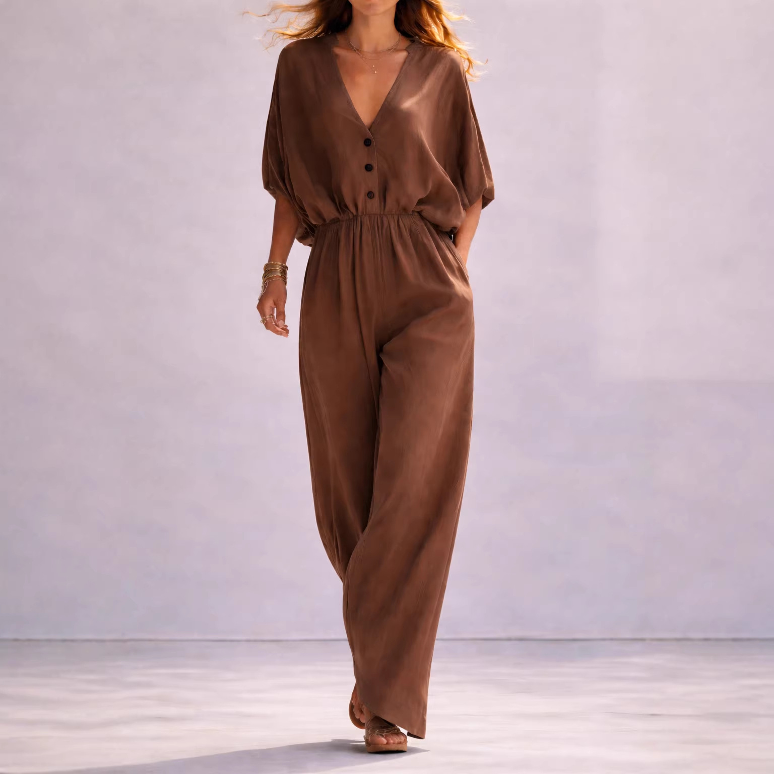 Women's Summer V-Neck Loose Jumpsuit 14 99318b71 fc41 479e bc32 10cf49fbc87a