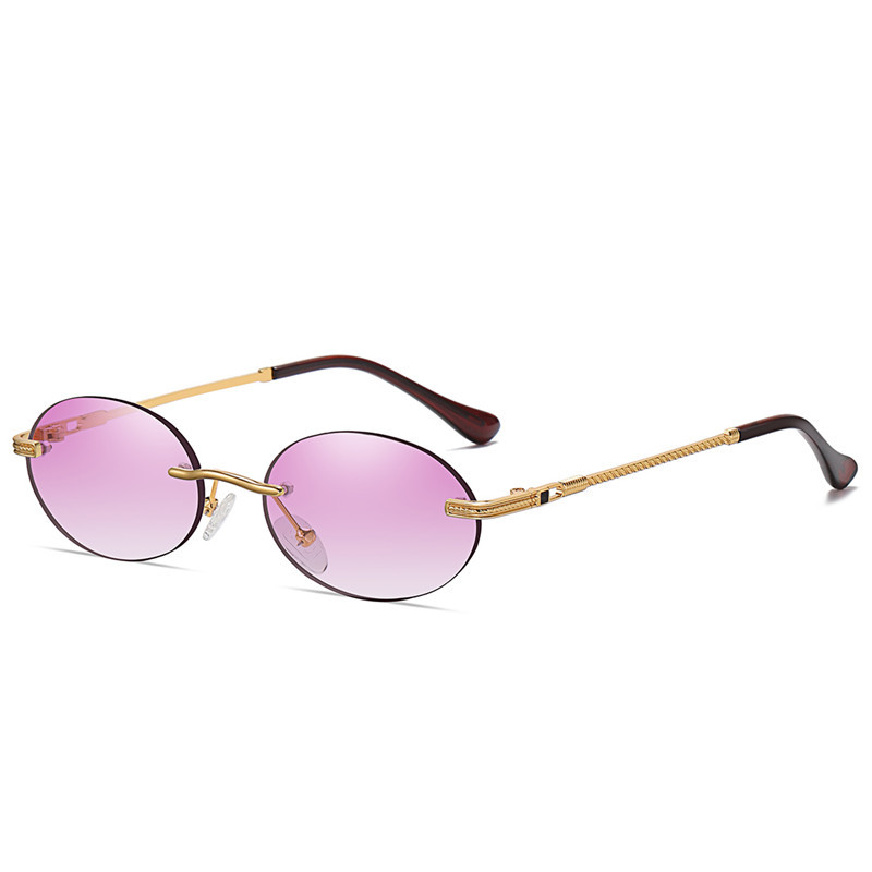 Metal Frame Oval Punk Multicolor Colorful Sun Glasses - Image 4