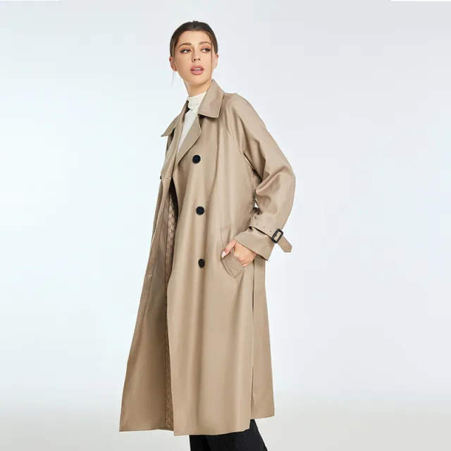 Trench Autumn And Winter Women's Mid length High grade Sense Petite Coats Khaki - Shop at LoveMi