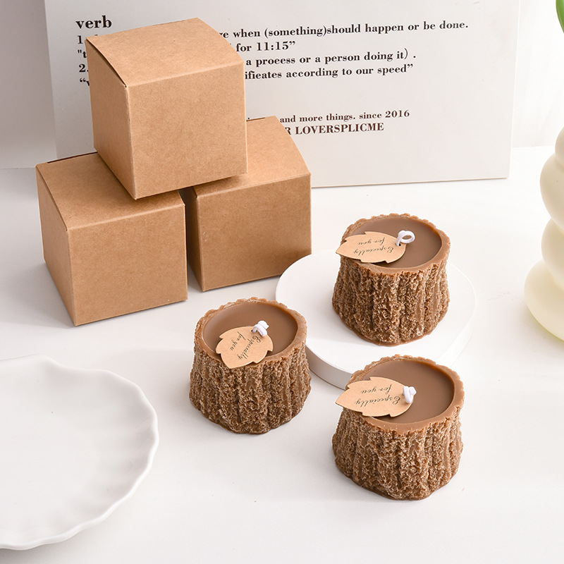 Forest-Style Log Scented Candle Wedding Favors Gift Box