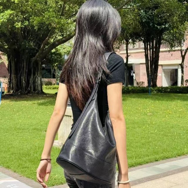 Leather Bucket Crossbody Bag, picture 4 of 6