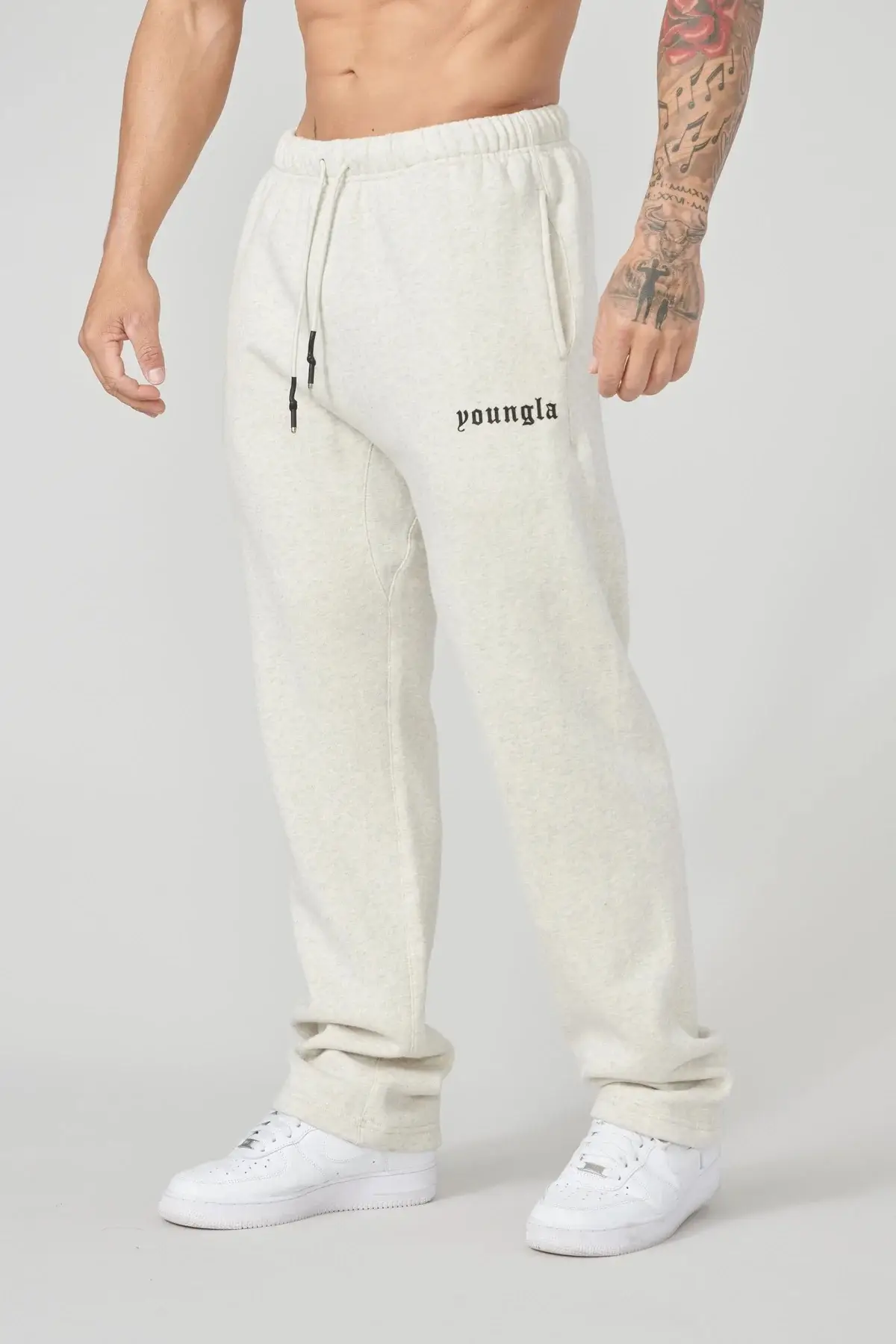 Cotton Fitness Men's Running Wide Leg Casual Straight Pants