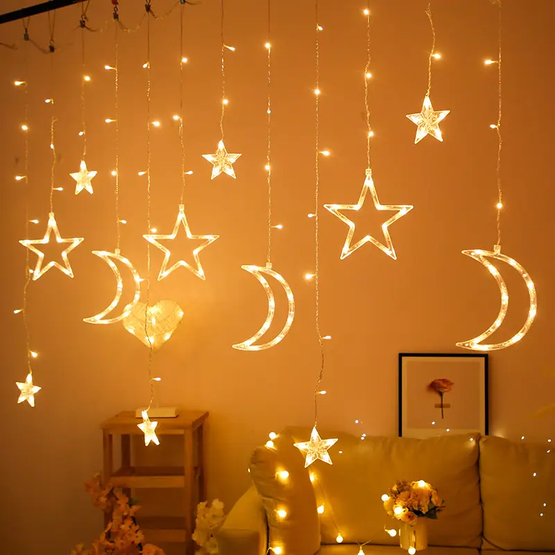 Room Decorations Arrangement Led Colored Lamp Star Moon Lighting Chain