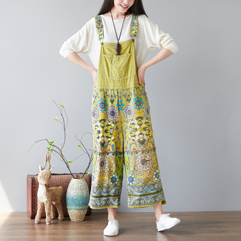 Title 16, Womens Printed Crotch Denim Wide-leg Pants, of...