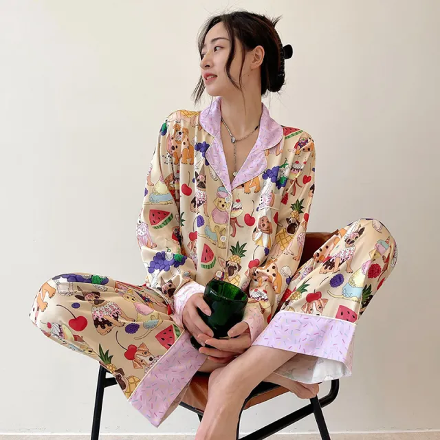 Women's Long sleeved Trousers Girls' Home Wear Pajamas 8614Color - Shop at LoveMi