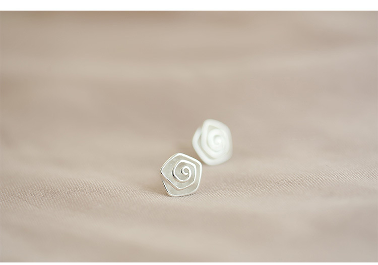 Sterling Silver Spiral Flower Stud Earrings