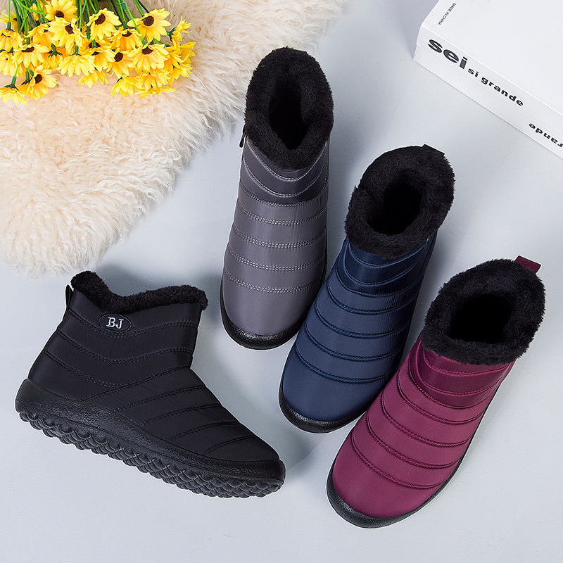 Womens Waterproof Mid-Calf Zip Snow Boots For Fall And Winter