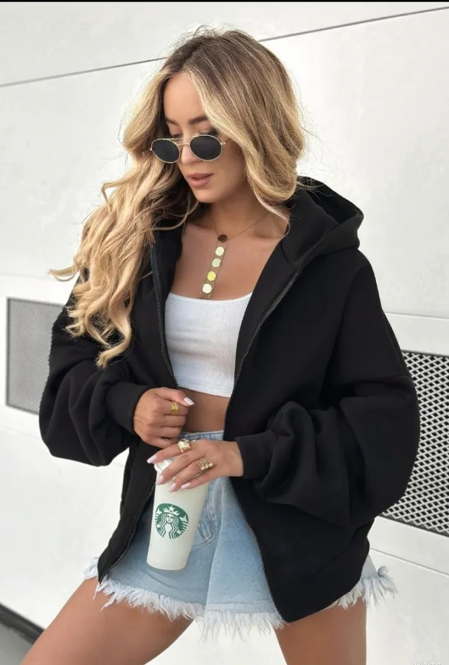 Fashion Hooded Casual Female Cardigan Top Black - Shop at LoveMi