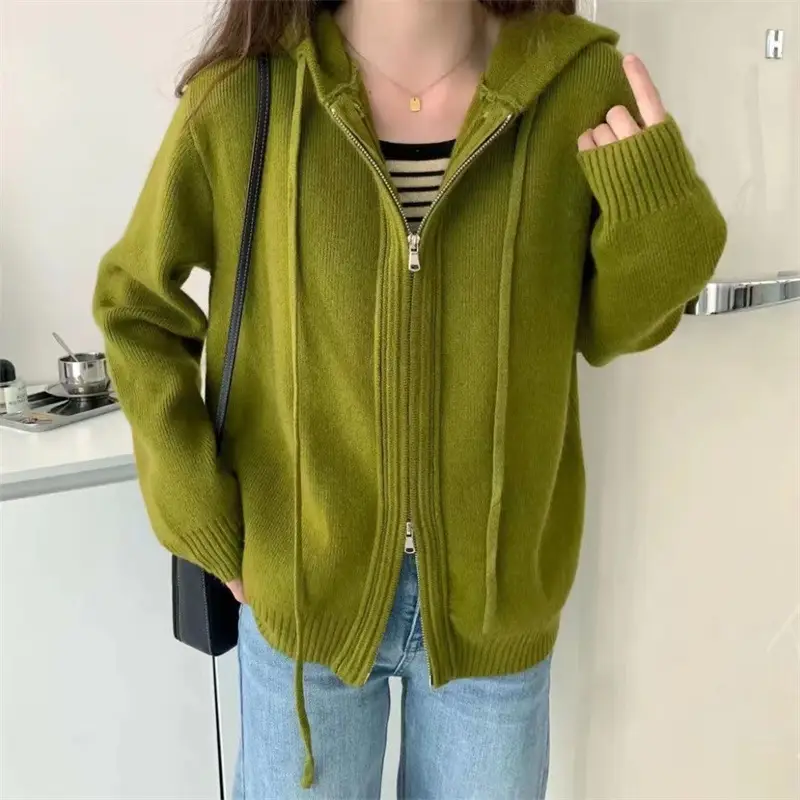 Hooded Sweater Knitted Cardigan Slimming Coat