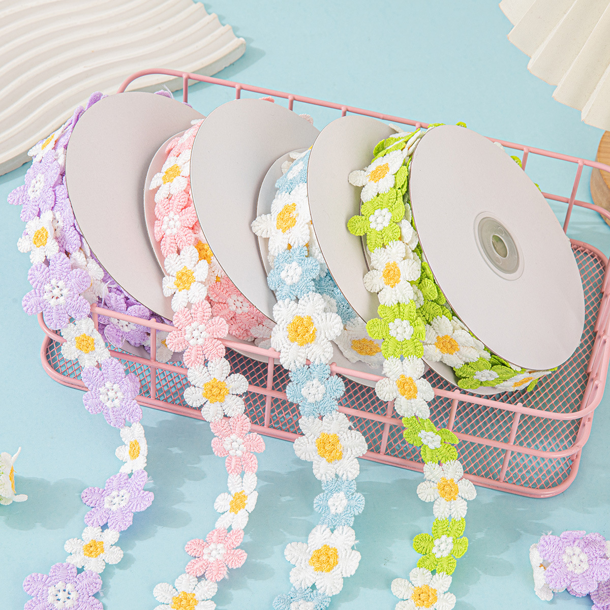 Colorful Water-soluble Sunflower Embroidery Ribbon — image 1