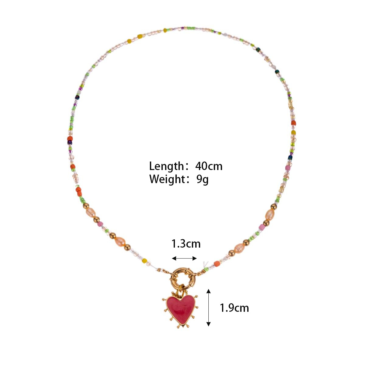 Heart-shaped Bead Pendant Necklace For Women