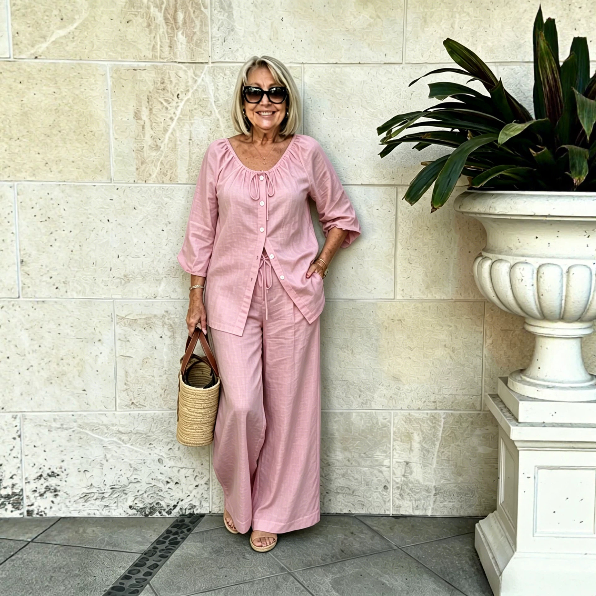 Loose-fitting Casual Top And Long Pants Two-piece Set