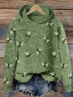 Animal Print Hooded Women's Sweater - 12Style-Xxxl - View 1