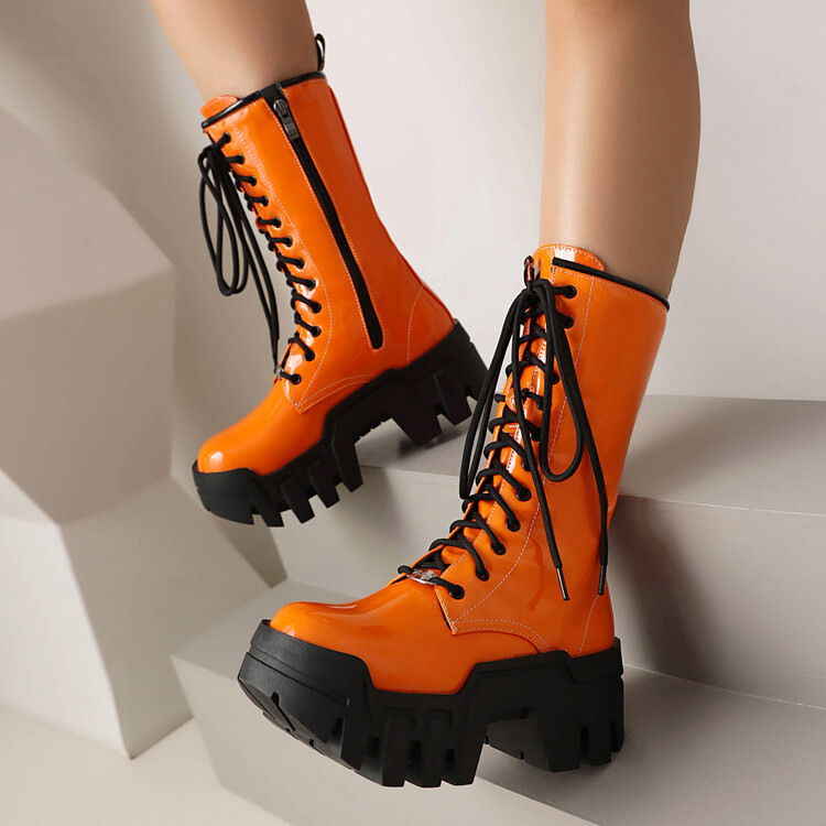 Side-zip Chunky-heeled Womens Boots