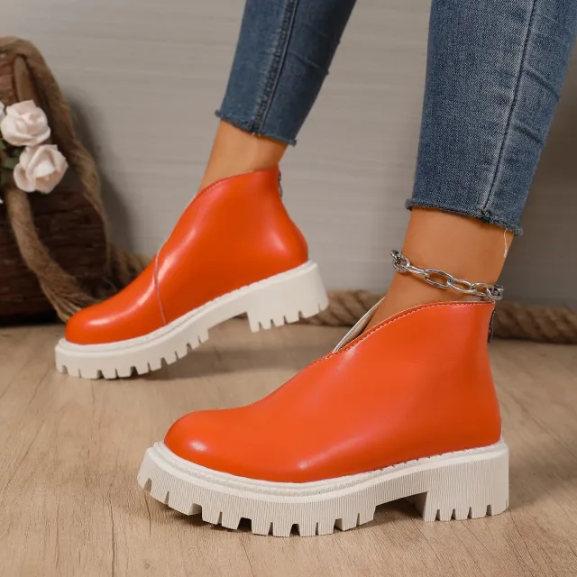Arrival Women's Plus size Chunky heeled High heeled Ankle Boots Red - Shop at LoveMi