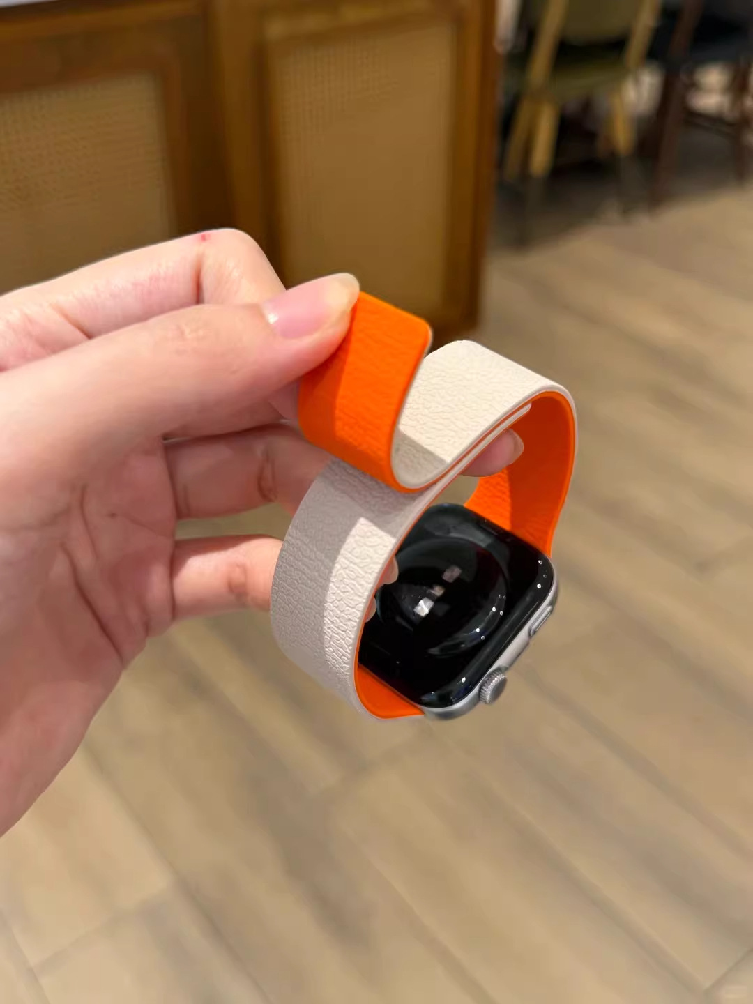 Lychee-pattern New Silicone Magnetic Watch Strap 4