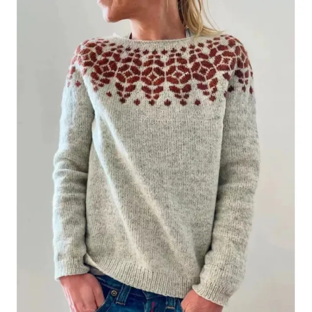 Round Neck Loose Multicolor Pullover Sweater Twm151111 - Shop at LoveMi