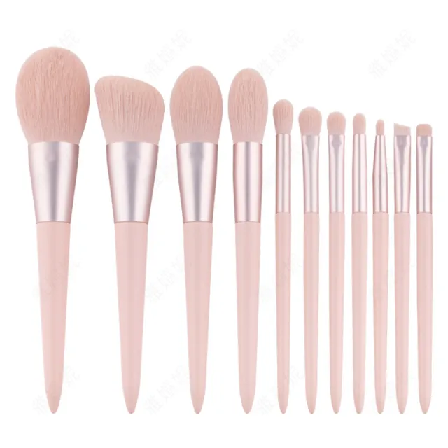 Light Blue Handle Makeup Soft Soft Hair Foundation Eye Shadow Brush 11 Light Pink Opp - Shop at LoveMi