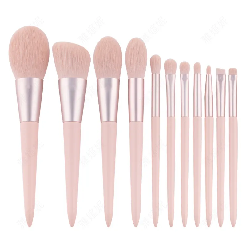 Light Blue Handle Makeup Soft Soft Hair Foundation Eye Shadow Brush - 11 Light Pink Opp