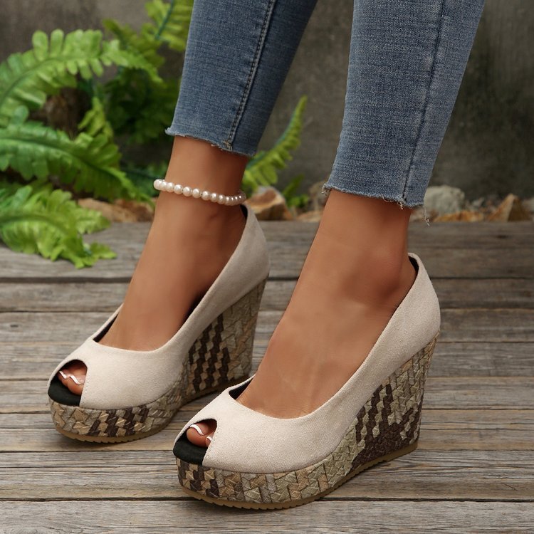 Faux Suede Wedge Pumps, picture 2 of 8