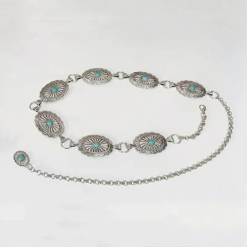 Women's Diamond Turquoise Waist Chain