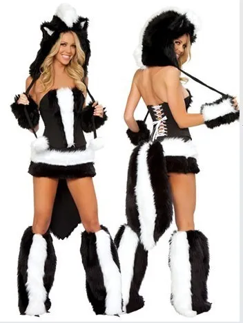 Winter Thickened Animal Panda Custume For Lead Dancer Female - Black
