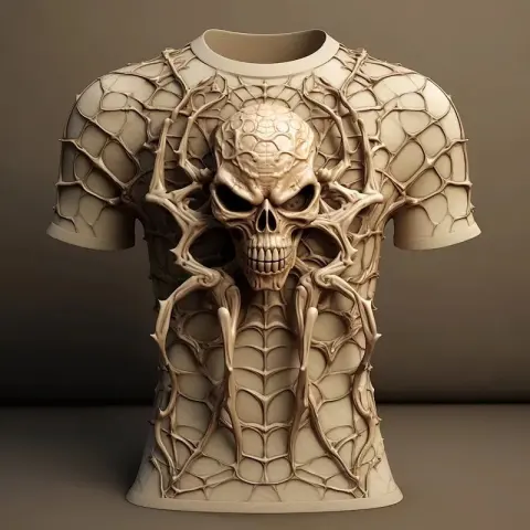 Men's 3D Skull Pattern European Hip Hop Trendy 3D