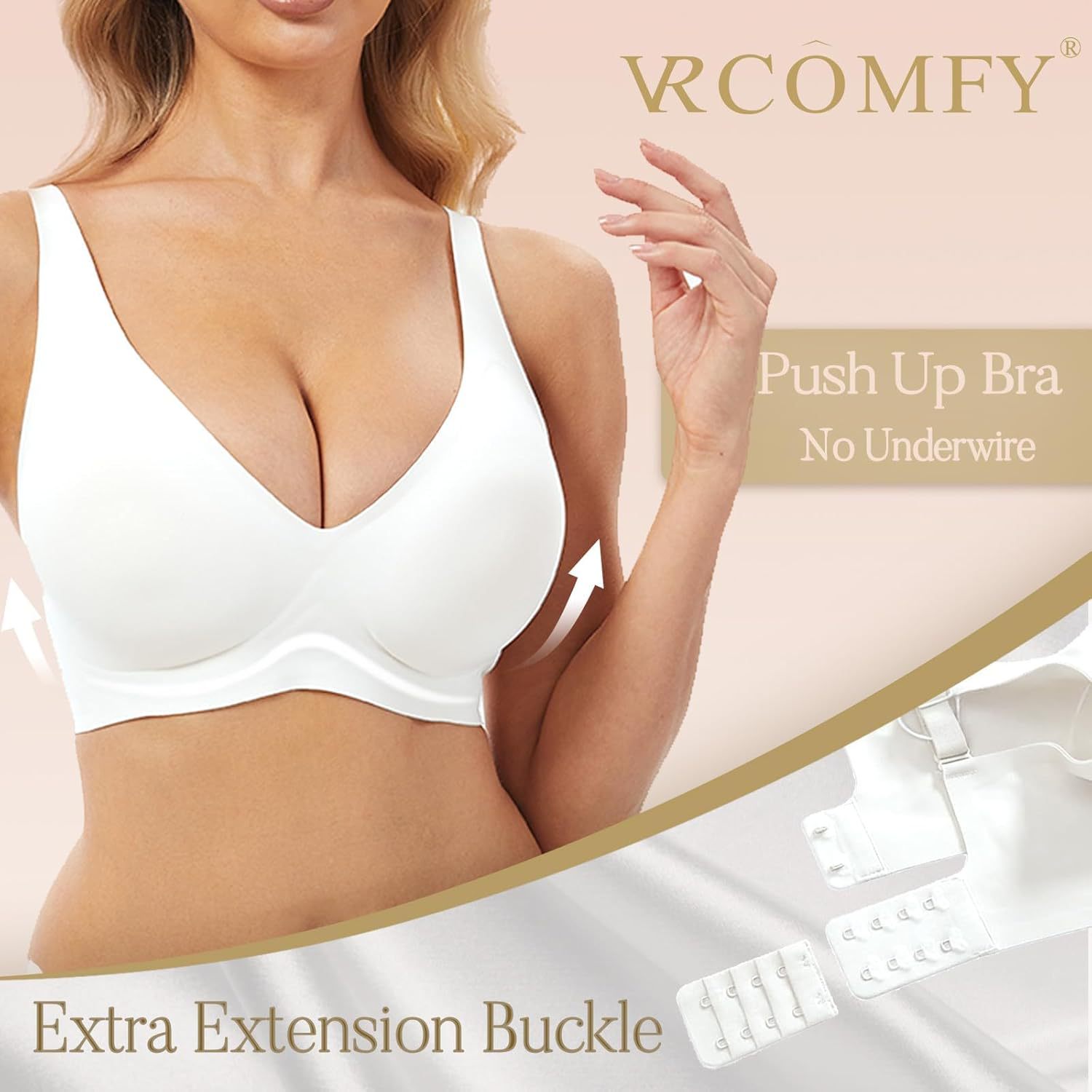 Jelly No-Rim Bra Push-Up Seamless Comfort Low-Cut Rimless Bra