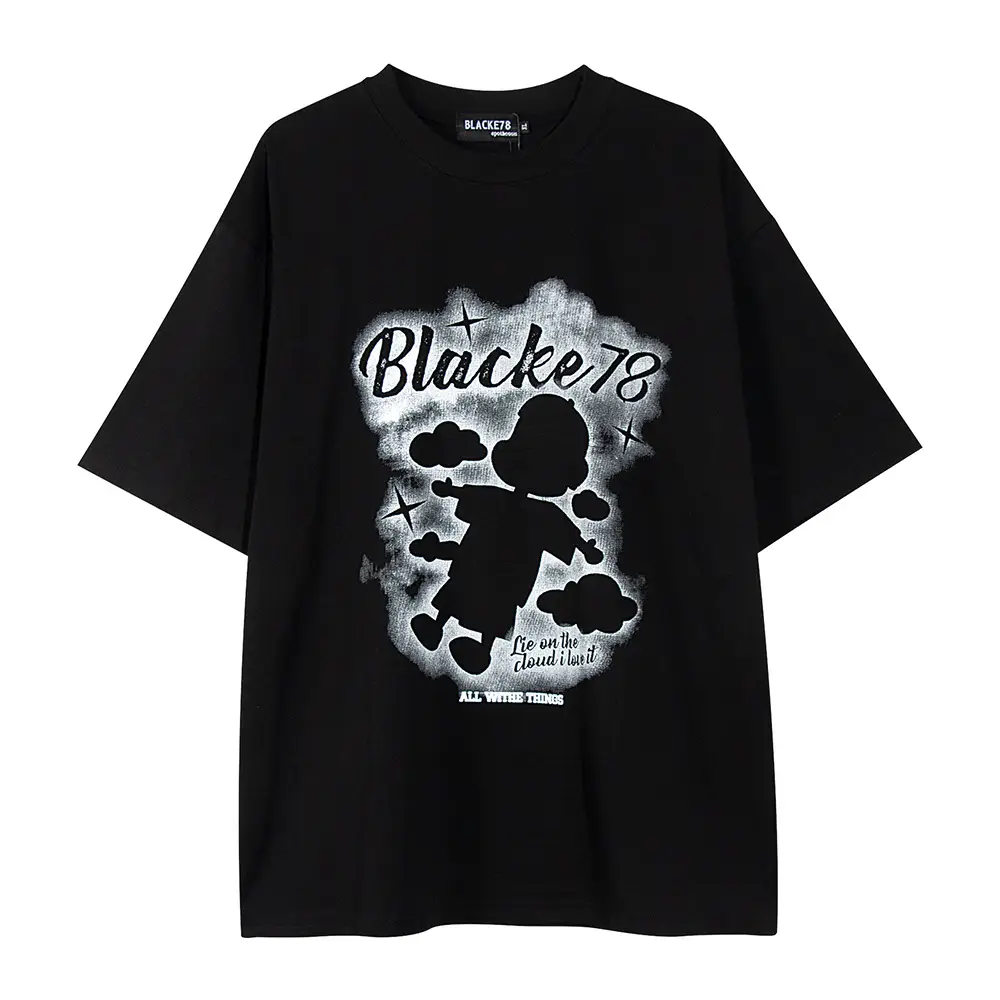 Cartoon Abstract Printing Short Sleeve Men