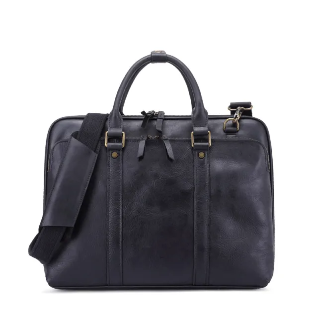 Men's Handbag Leather Briefcase Shoulder Crossbody Black - Shop at LoveMi