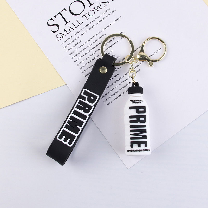 Cartoon Cute Letters Stereo Bottle Keychain Doll Pendant White - Shop at LoveMi