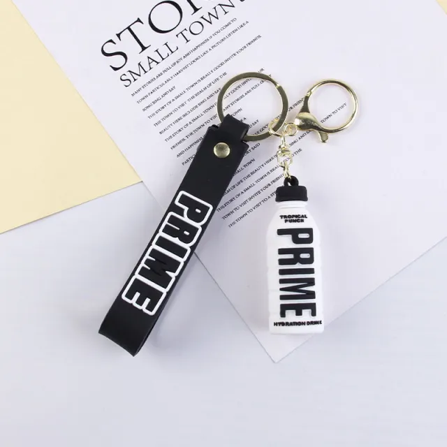 Cartoon Cute Letters Stereo Bottle Keychain Doll Pendant White - Shop at LoveMi