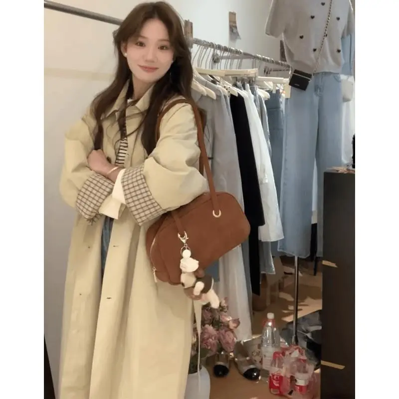 Trench Coat Women's Small Early Autumn - Khaki