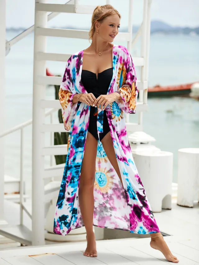 New Rayon Printed Beach Sun Protection Outerwear Cover up Women Zs20856 Shading - Shop at LoveMi