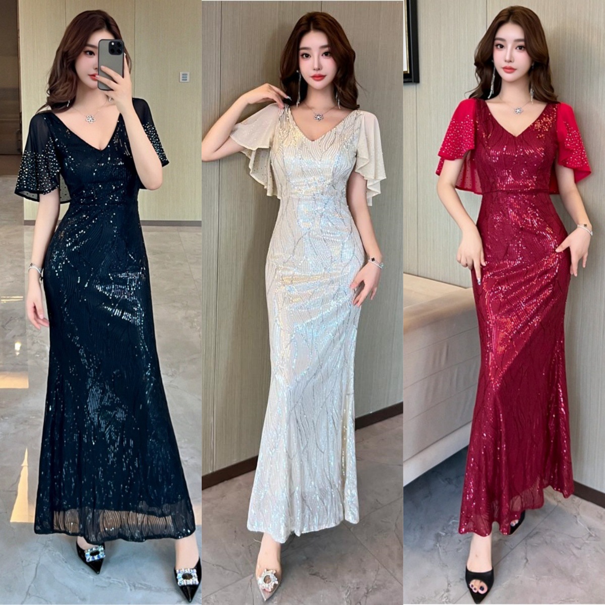 Elegant Mermaid-style High-end Gown For Socialites And Banquet Hosts