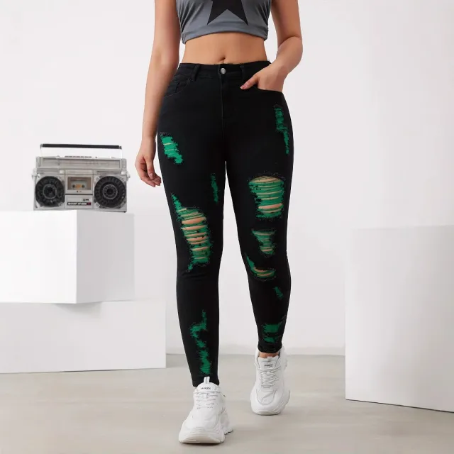 Slim Fit Skinny Hip Hop Stretch Women's Pencil Pants Green - Shop at LoveMi