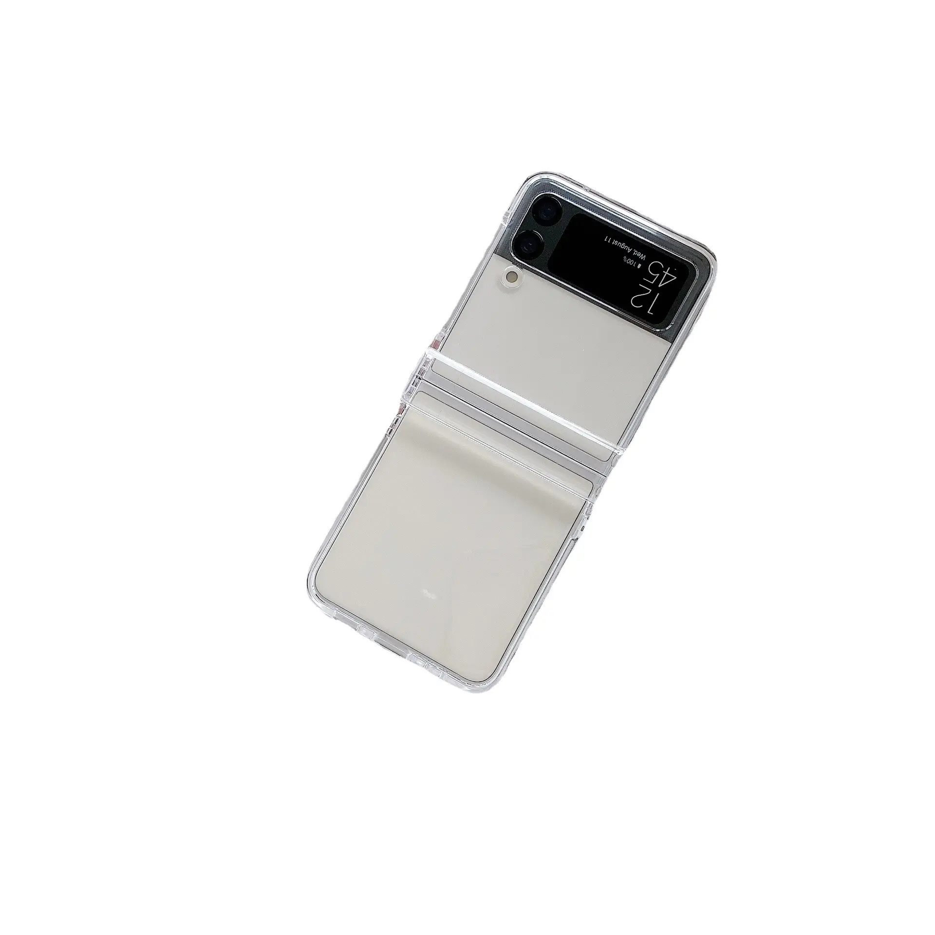 Phone Case Transparent Foldable Screen Hard Case Protective Cover