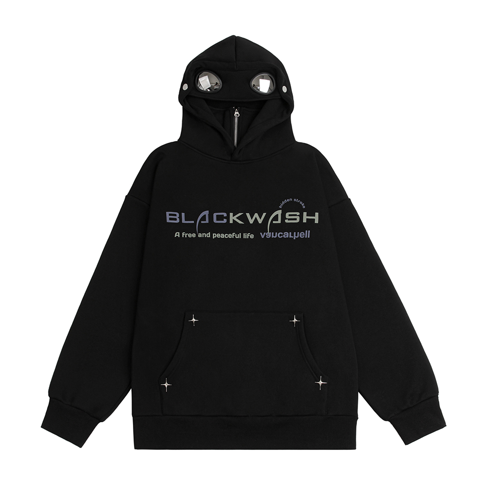 American Style Trend Pilot Glasses Hooded Turtleneck Sweater